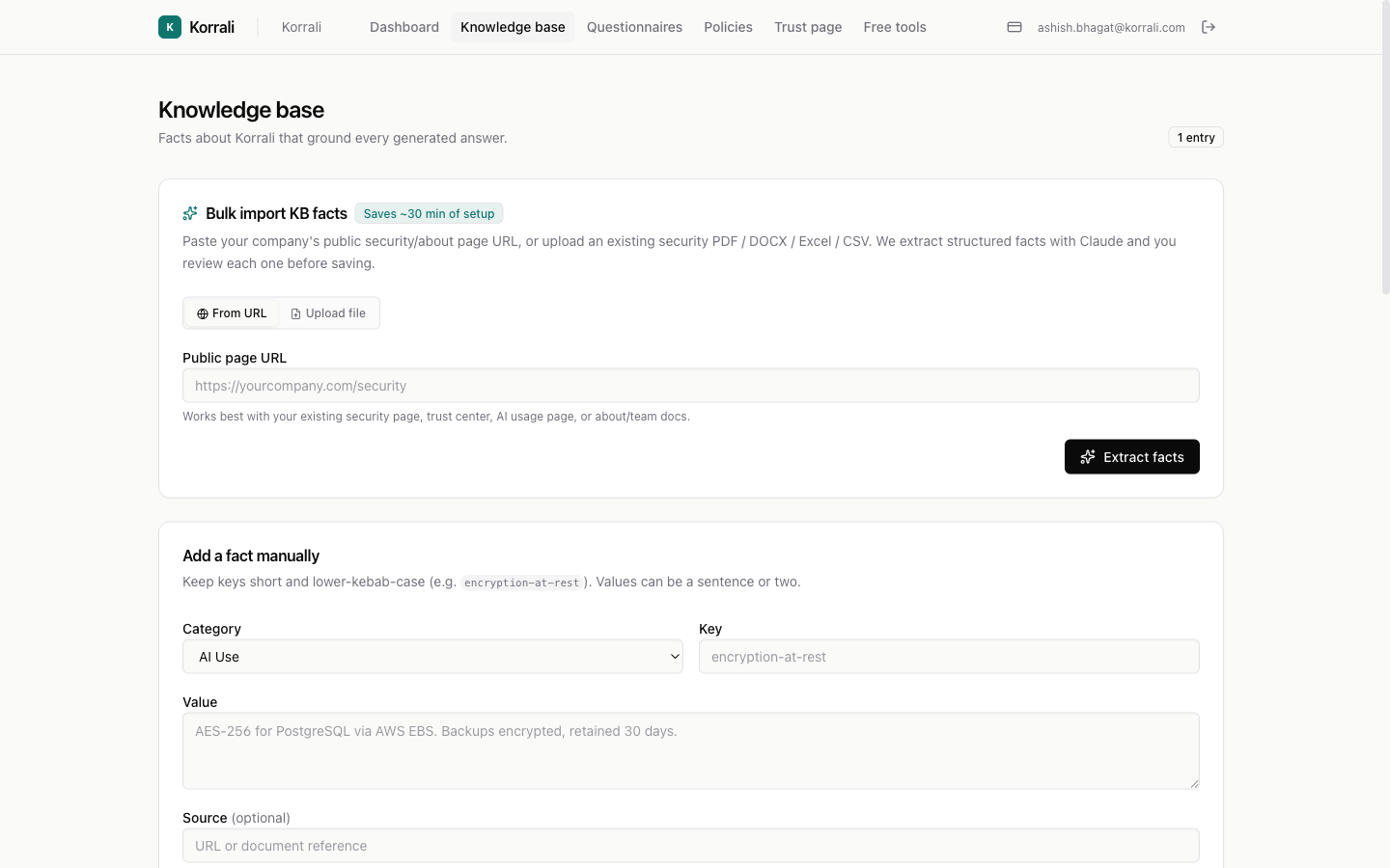 Adding a knowledge-base fact